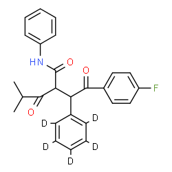 ChemSpider 2D Image | 2-[2-(4-Fluorophenyl)-2-oxo-1-(~2~H_5_)phenylethyl]-4-methyl-3-oxo-N-phenylpentanamide | C26H19D5FNO3