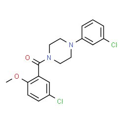 ChemSpider 2D Image | 1-(5-chloro-2-methoxybenzoyl)-4-(3-chlorophenyl)piperazine | C18H18Cl2N2O2