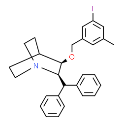 ChemSpider 2D Image | (2R,3R)-2-(Diphenylmethyl)-3-[(3-iodo-5-methylbenzyl)oxy]quinuclidine | C28H30INO