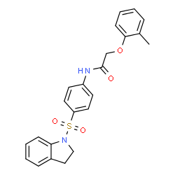 ChemSpider 2D Image | N-[4-(2,3-dihydroindole-1-sulfonyl)phenyl]-2-(2-methylphenoxy)acetamide | C23H22N2O4S