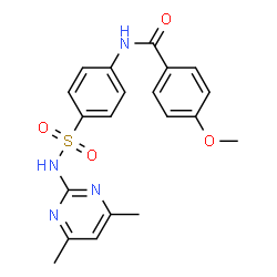 ChemSpider 2D Image | N-{4-[(4,6-Dimethyl-2-pyrimidinyl)sulfamoyl]phenyl}-4-methoxybenzamide | C20H20N4O4S