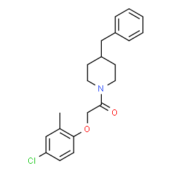 ChemSpider 2D Image | 1-(4-Benzyl-1-piperidinyl)-2-(4-chloro-2-methylphenoxy)ethanone | C21H24ClNO2