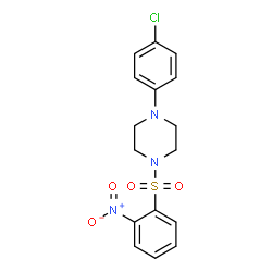 ChemSpider 2D Image | 1-(4-Chlorophenyl)-4-[(2-nitrophenyl)sulfonyl]piperazine | C16H16ClN3O4S