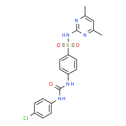 ChemSpider 2D Image | 4-{[(4-chloroanilino)carbonyl]amino}-N-(4,6-dimethyl-2-pyrimidinyl)benzenesulfonamide | C19H18ClN5O3S