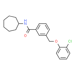 ChemSpider 2D Image | 3-[(2-Chlorophenoxy)methyl]-N-cycloheptylbenzamide | C21H24ClNO2