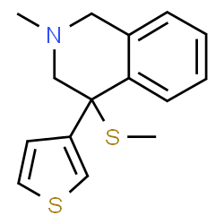 ChemSpider 2D Image | 2-Methyl-4-(methylsulfanyl)-4-(3-thienyl)-1,2,3,4-tetrahydroisoquinoline | C15H17NS2