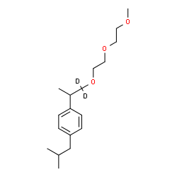 ChemSpider 2D Image | 1-Isobutyl-4-{1-[2-(2-methoxyethoxy)ethoxy](1,1-~2~H_2_)-2-propanyl}benzene | C18H28D2O3