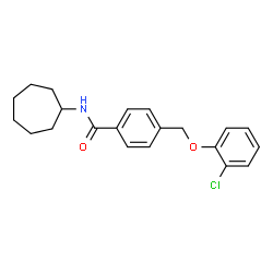 ChemSpider 2D Image | 4-[(2-Chlorophenoxy)methyl]-N-cycloheptylbenzamide | C21H24ClNO2