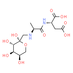 ChemSpider 2D Image | (2S)-2-{[(2S)-2-({[(2R,3S,4R,5R)-2,3,4,5-Tetrahydroxytetrahydro-2H-pyran-2-yl]methyl}amino)propanoyl]amino}succinic acid | C13H22N2O10