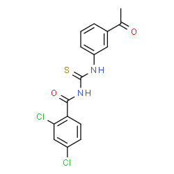 ChemSpider 2D Image | N-[(3-Acetylphenyl)carbamothioyl]-2,4-dichlorobenzamide | C16H12Cl2N2O2S