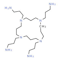 ChemSpider 2D Image | 3,3',3'',3'''-(1,5,9,13-Tetraazacyclohexadecane-1,5,9,13-tetrayl)tetra(1-propanamine) | C24H56N8