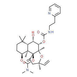 ChemSpider 2D Image | (3aS,4S,5S,5aR,7R,9aS,12aS,12bR)-11-(Dimethylamino)-4-hydroxy-3,3,5a,7,12b-pentamethyl-9-oxo-7-vinyldecahydro-1H,7H-6,10,12-trioxabenzo[de]phenanthren-5-yl [2-(2-pyridinyl)ethyl]carbamate | C31H45N3O7