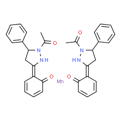 ChemSpider 2D Image | (6Z)-6-(1-Acetyl-5-phenyl-3-pyrazolidinylidene)-2,4-cyclohexadien-1-one - manganese (2:1) | C34H32MnN4O4
