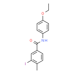 ChemSpider 2D Image | N-(4-Ethoxyphenyl)-3-iodo-4-methylbenzamide | C16H16INO2