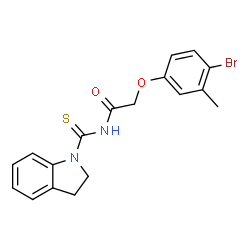 ChemSpider 2D Image | 2-(4-bromo-3-methylphenoxy)-N-(2,3-dihydro-1H-indol-1-ylcarbothioyl)acetamide | C18H17BrN2O2S