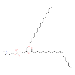 ChemSpider 2D Image | 2-(Dimethylammonio)ethyl (2R)-3-(hexadecyloxy)-2-[(11Z)-11-octadecenoyloxy]propyl phosphate | C41H82NO7P