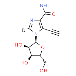 ChemSpider 2D Image | 5-Ethynyl-1-(beta-D-ribofuranosyl)(~2~H)-1H-imidazole-4-carboxamide | C11H12DN3O5