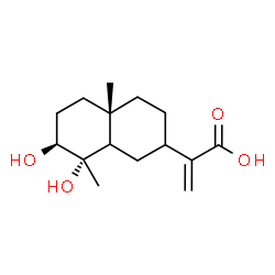 ChemSpider 2D Image | 2-[(4aS,7S,8S)-7,8-Dihydroxy-4a,8-dimethyldecahydro-2-naphthalenyl]acrylic acid | C15H24O4
