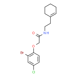 ChemSpider 2D Image | 2-(2-Bromo-4-chlorophenoxy)-N-[2-(1-cyclohexen-1-yl)ethyl]acetamide | C16H19BrClNO2