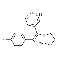 ChemSpider 2D Image | 2-(4-Fluorophenyl)-3-[(2-~14~C)-4-pyridinyl]-6,7-dihydro-5H-pyrrolo[1,2-a]imidazole | C1614CH14FN3