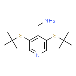 ChemSpider 2D Image | 1-{3,5-Bis[(2-methyl-2-propanyl)sulfanyl]-4-pyridinyl}methanamine | C14H24N2S2