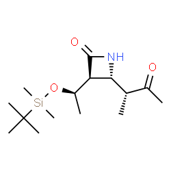 ChemSpider 2D Image | (3S,4R)-3-[(1R)-1-{[Dimethyl(2-methyl-2-propanyl)silyl]oxy}ethyl]-4-[(2R)-3-oxo-2-butanyl]-2-azetidinone | C15H29NO3Si