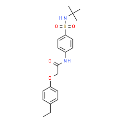 ChemSpider 2D Image | 2-(4-Ethylphenoxy)-N-{4-[(2-methyl-2-propanyl)sulfamoyl]phenyl}acetamide | C20H26N2O4S