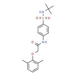 ChemSpider 2D Image | 2-(2,6-Dimethylphenoxy)-N-{4-[(2-methyl-2-propanyl)sulfamoyl]phenyl}acetamide | C20H26N2O4S