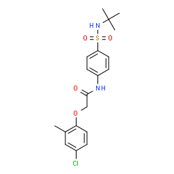 ChemSpider 2D Image | 2-(4-Chloro-2-methylphenoxy)-N-{4-[(2-methyl-2-propanyl)sulfamoyl]phenyl}acetamide | C19H23ClN2O4S