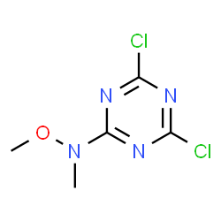 ChemSpider 2D Image | 2,4-dichloro-6-(methoxy(methyl)amino)-1,3,5-triazine | C5H6Cl2N4O