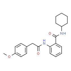 ChemSpider 2D Image | N-Cyclohexyl-2-{[(4-methoxyphenyl)acetyl]amino}benzamide | C22H26N2O3