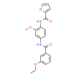 ChemSpider 2D Image | N-{4-[(3-Ethoxybenzoyl)amino]-2-methoxyphenyl}-2-furamide | C21H20N2O5