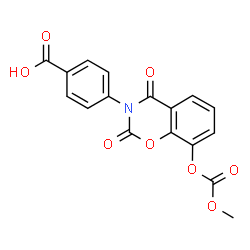 ChemSpider 2D Image | 4-{8-[(Methoxycarbonyl)oxy]-2,4-dioxo-2H-1,3-benzoxazin-3(4H)-yl}benzoic acid | C17H11NO8