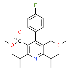 ChemSpider 2D Image | Methyl 4-(4-fluorophenyl)-2,6-diisopropyl-5-(methoxymethyl)-3-pyridine(~14~C)carboxylate | C2014CH26FNO3