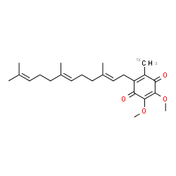 ChemSpider 2D Image | 2,3-Dimethoxy-5-(~13~C)methyl-6-[(2E,6E)-3,7,11-trimethyl-2,6,10-dodecatrien-1-yl]-1,4-benzoquinone | C2313CH34O4