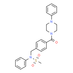 ChemSpider 2D Image | N-Phenyl-N-[4-(4-phenyl-piperazine-1-carbonyl)-benzyl]-methanesulfonamide | C25H27N3O3S