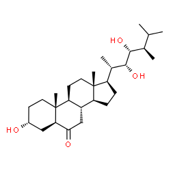 ChemSpider 2D Image | (3alpha,5alpha,22R,23R)-3,22,23-Trihydroxyergostan-6-one | C28H48O4