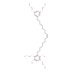 ChemSpider 2D Image | 3-{(8Z)-16-[3,5-Bis(methoxymethoxy)phenyl]-8-hexadecen-1-yl}-1,4-dimethoxy-2,5-bis(methoxymethoxy)benzene | C38H60O10
