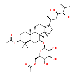 ChemSpider 2D Image | (3alpha,7alpha,20S,23R,24R)-7-[(6-O-Acetyl-beta-D-glucopyranosyl)oxy]-23,24-dihydroxydammara-13(17),25-dien-3-yl acetate | C40H64O11