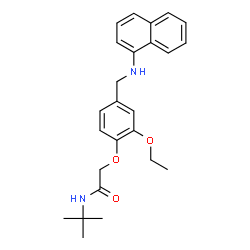 ChemSpider 2D Image | N-tert-Butyl-2-{2-ethoxy-4-[(1-naphthylamino)methyl]phenoxy}acetamide | C25H30N2O3