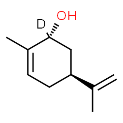 ChemSpider 2D Image | (1R,5S)-5-Isopropenyl-2-methyl(1-~2~H)-2-cyclohexen-1-ol | C10H15DO