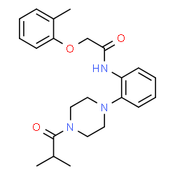 ChemSpider 2D Image | N-[2-(4-Isobutyryl-1-piperazinyl)phenyl]-2-(2-methylphenoxy)acetamide | C23H29N3O3