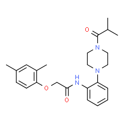 ChemSpider 2D Image | 2-(2,4-Dimethylphenoxy)-N-[2-(4-isobutyryl-1-piperazinyl)phenyl]acetamide | C24H31N3O3