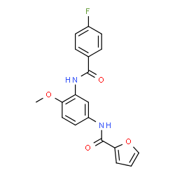 ChemSpider 2D Image | N-{3-[(4-Fluorobenzoyl)amino]-4-methoxyphenyl}-2-furamide | C19H15FN2O4