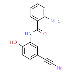 ChemSpider 2D Image | ({3-[(2-Aminobenzoyl)amino]-4-hydroxyphenyl}ethynyl)sodium | C15H11N2NaO2