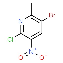 ChemSpider 2D Image | 3-Bromo-6-chloro-2-methyl-5-nitropyridine | C6H4BrClN2O2