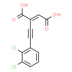 ChemSpider 2D Image | (2E)-2-[(2,3-Dichlorophenyl)ethynyl]-2-butenedioic acid | C12H6Cl2O4