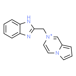 ChemSpider 2D Image | 2-(1H-Benzimidazol-2-ylmethyl)pyrrolo[1,2-a]pyrazin-2-ium | C15H13N4