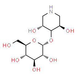ChemSpider 2D Image | (3R,5R)-3,5-Dihydroxy-4-piperidinyl alpha-D-glucopyranoside | C11H21NO8
