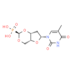 ChemSpider 2D Image | 1-[2-Deoxy-3,5-O-(phosphonomethylene)-beta-D-threo-pentofuranosyl]-5-methyl-2,4(1H,3H)-pyrimidinedione | C11H15N2O8P
